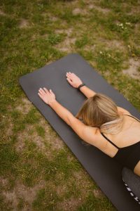 savasana-woman in childs pose